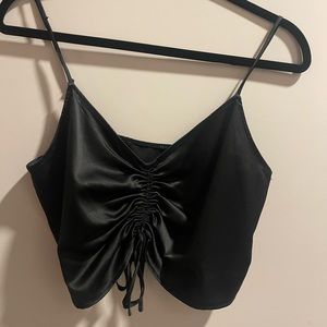 Forever 21 Silk Front Scrunch Tie Top Size Medium